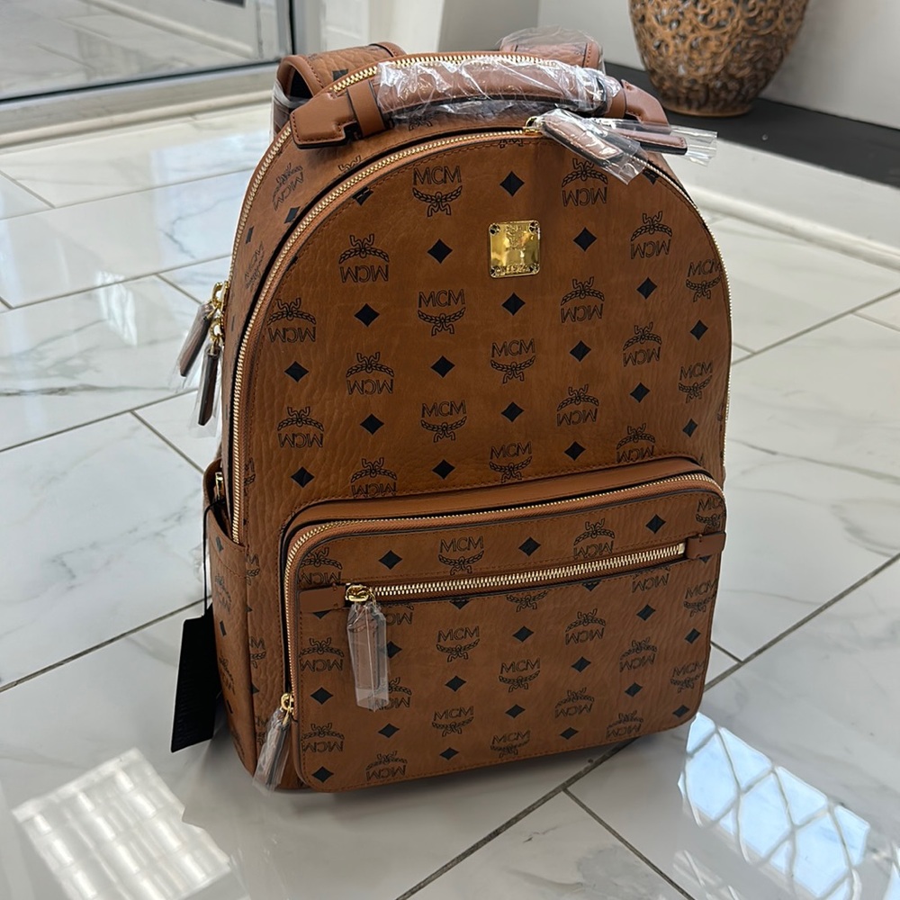 MCM COGNAC 42 CM BACKPACK